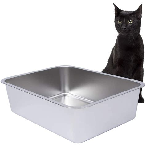 metal litter box nearby|stainless steel kitty litter boxes.